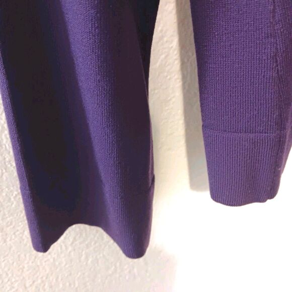 August Silk XL Silk Blend Button-Front Cardigan Sweater Purple Knit Rayon - Picture 5 of 11